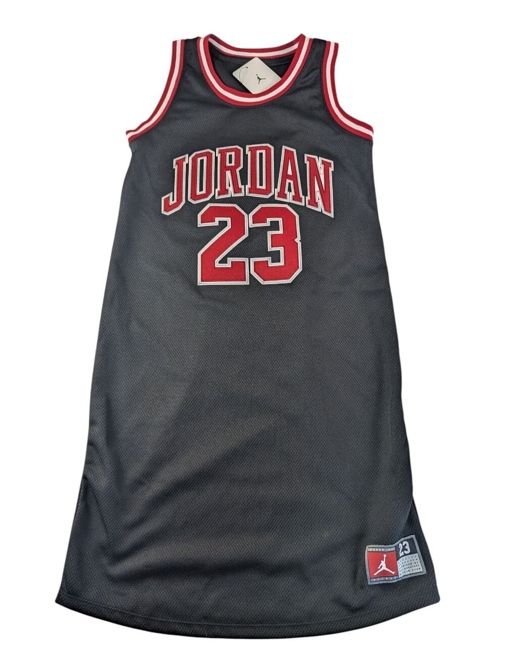 Nike Air Jordan Jersey Dress Girls Size Large (12-13) New With Tags #23 Black